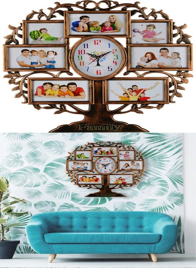 Harbour Analog Latest Stylish New Models Wall Clock with Photo Frames for Home Living Room Hall Bedroom (Size Height 58 CM X Width 48CM)- Home Decor Big Size Wall Clock MBB4 - Image 5